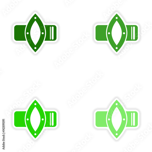 Set of paper stickers on white background Ladies Watch