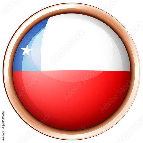 Free Download Round badge with Chile flag - GFXLoad
