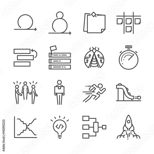 Agile Software Development icons set