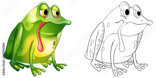 Animal outline for sad frog