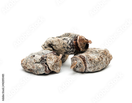 Dried persimmon on white background