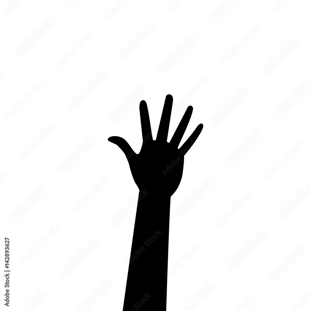Hand silhouettes icon. Hand gesture isolated on white background Hand silhouettes icon. Hand gesture isolated on white background