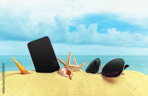 Phone on the sand