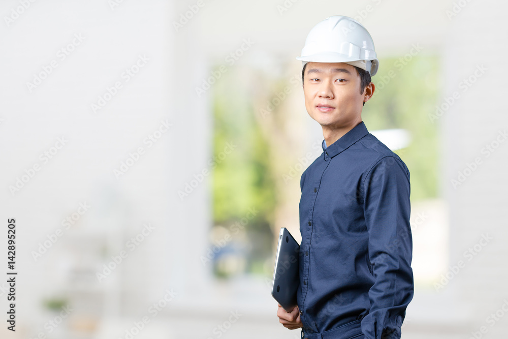 Handsome young asian man architect