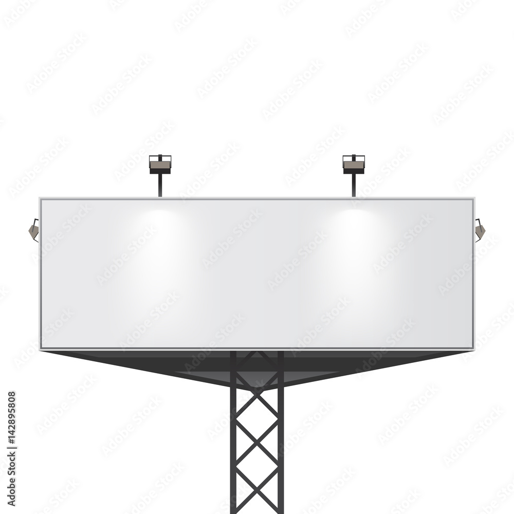 Obraz premium Big billboard template. Empty banner for your design. Vector, isolated on white