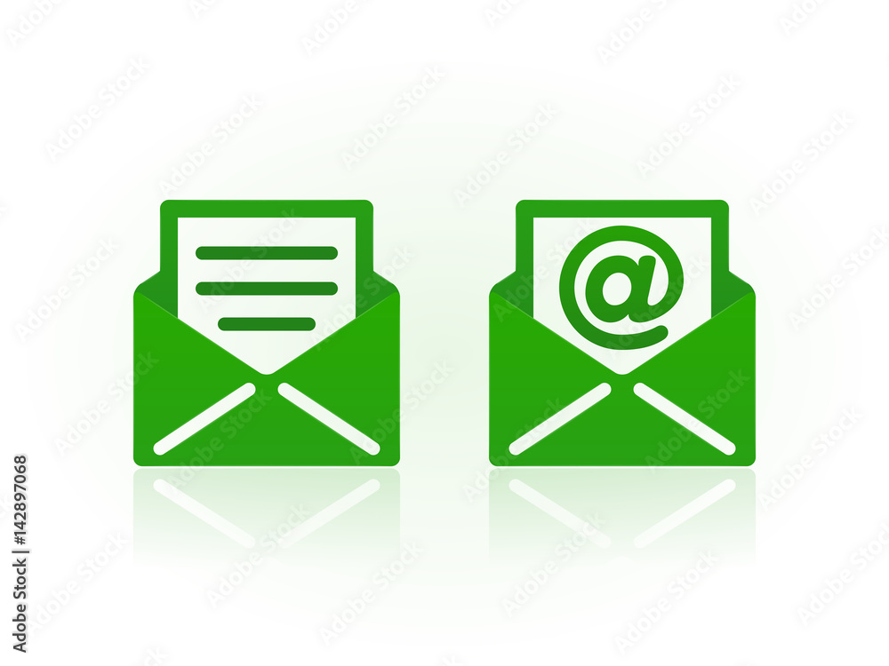 Email symbols on white background. Vector icons. Stock-Vektorgrafik ...