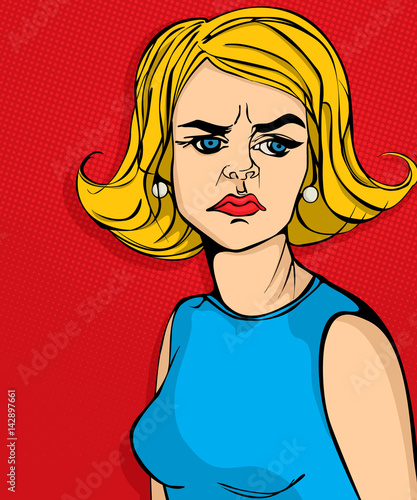 Pop art angry blonde