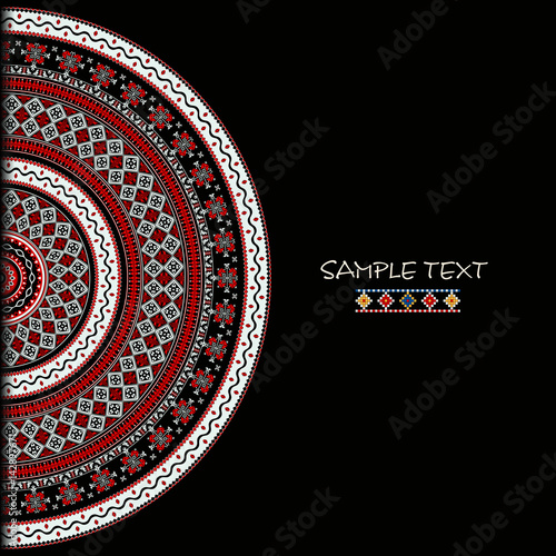 Decorative background with traditional Romanian ornament and place for text. 