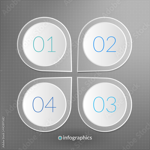 One two three four step vector infographics. 1 2 3 4 progress symbols. Marketing icons. Business illustration