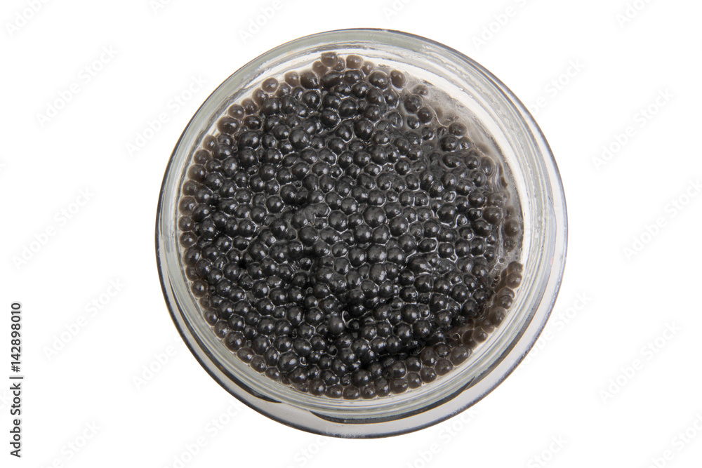 Fish caviar in a plate on a white background Fish caviar in a plate on a white background
