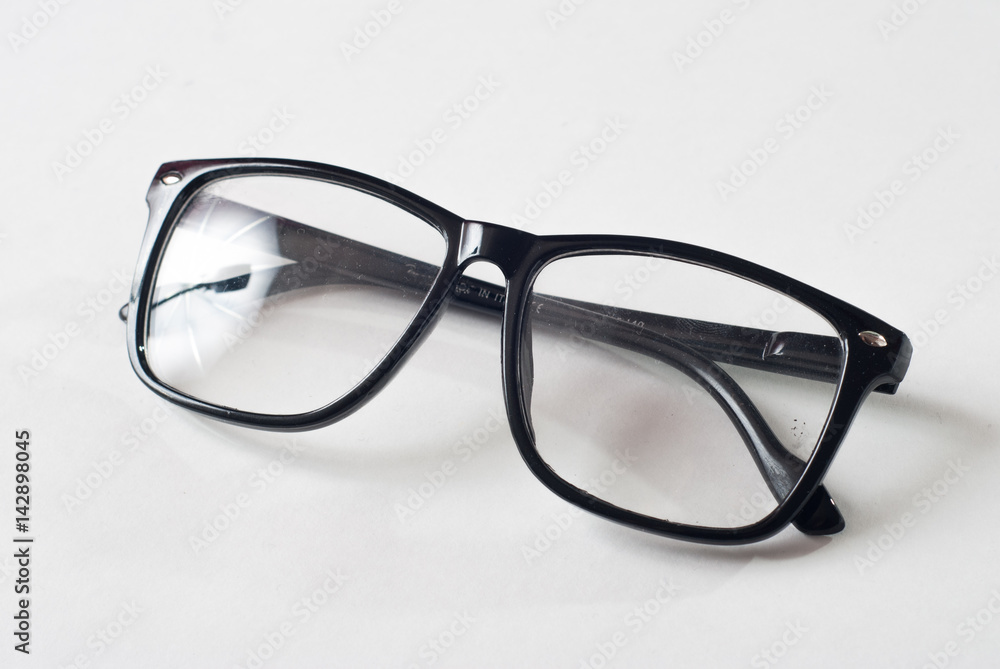 Black glasses on a white background, Black glasses on a white background,
