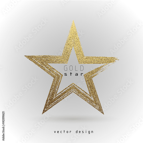 Gold star elegant. Premium quality golden labe