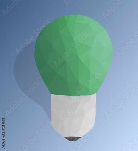 Creative poly light bulb. Abstract and modern polygonal design.