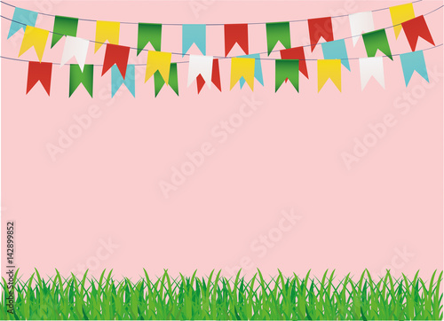 A protective card or invitation for a holiday. Green grass 