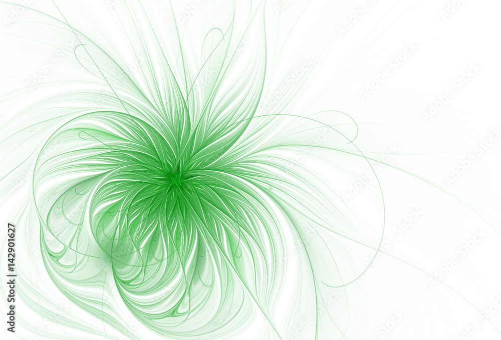 Abstract green flower on a white background Abstract green flower on a white background