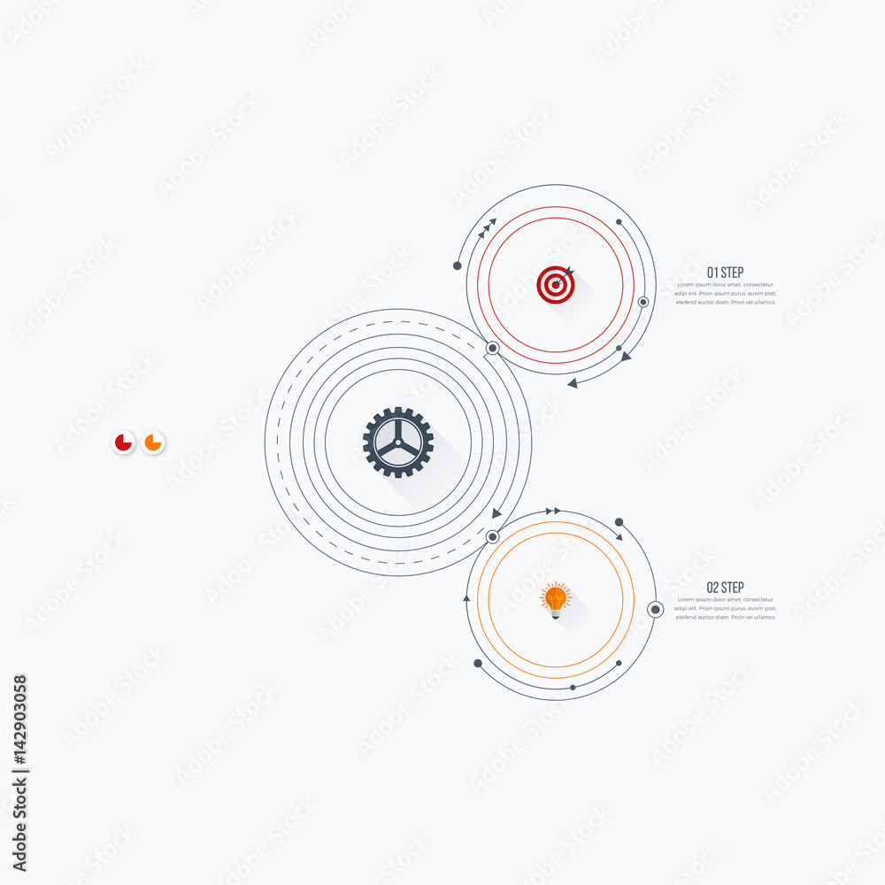 Fototapeta premium Infographics template 2 options with circle