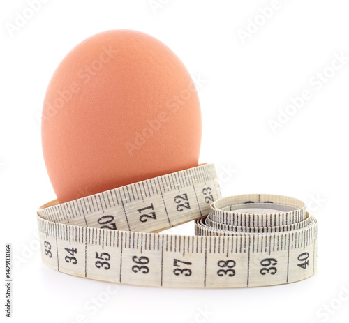 Egg and measuring tape.