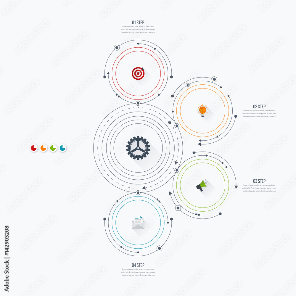 Infographics template four options with circle Infographics template four options with circle