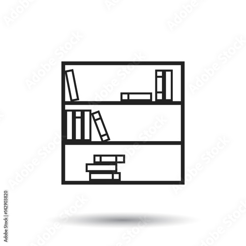 Bookcase furniture icon. Office book vector illustration on white background.