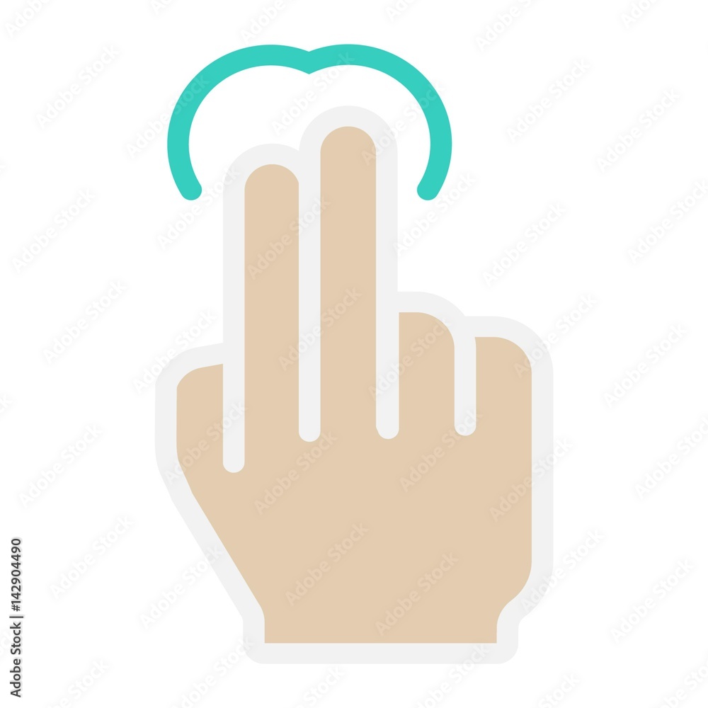 2 finger tap flat icon, touch and hand gestures, mobile interface vector graphics, a colorful solid pattern on a white background, eps 10. 2 finger tap flat icon, touch and hand gestures, mobile interface vector graphics, a colorful solid pattern on a white background, eps 10.
