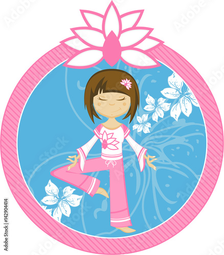 Cute Yoga Girl Illustration