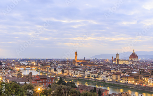 Panorama of Florence at sunset of the day.Italy © alexmu