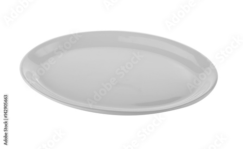 white ceramics plate  isolated on white background