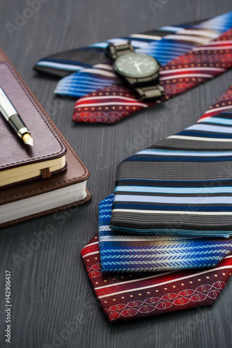 Wallpaper Mural Male still life. Things of a bank worker on the table. Torontodigital.ca