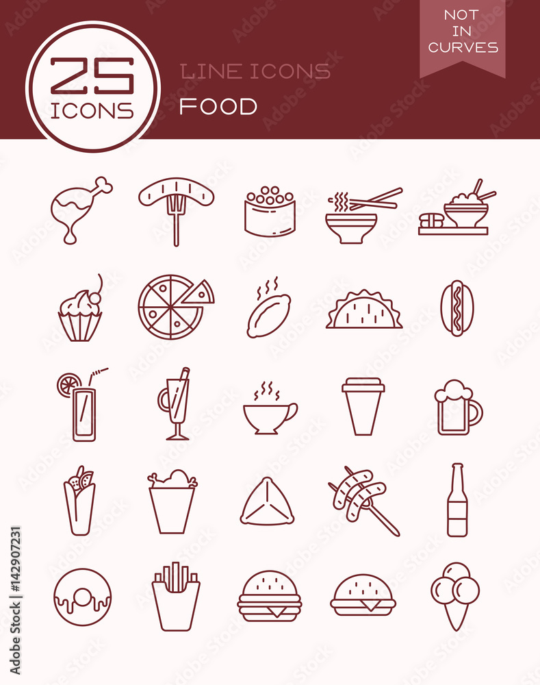 Line icons food