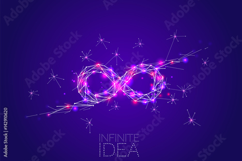 Infinity design with line dot concept.