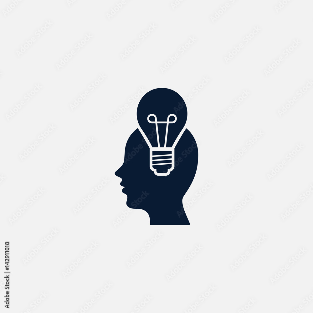 Human with bulb icon simple idea sign illustration Human with bulb icon simple idea sign illustration