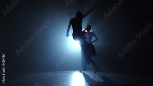 Emotional and graceful pasodoble dance performed by champions, slow motion