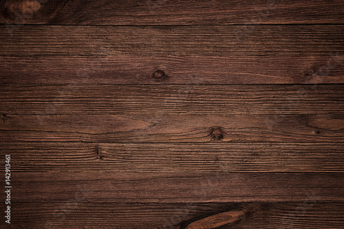 Dark brown wood plank panel for wall and floor