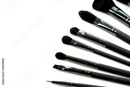Makeup brushes set isolated on background