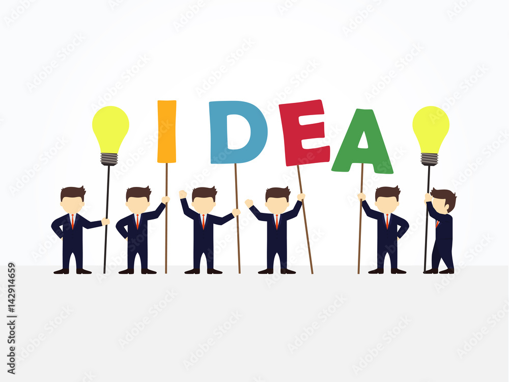 Cartoon working little people with idea signs. Vector illustration for business design and infographic. Cartoon working little people with idea signs. Vector illustration for business design and infographic.