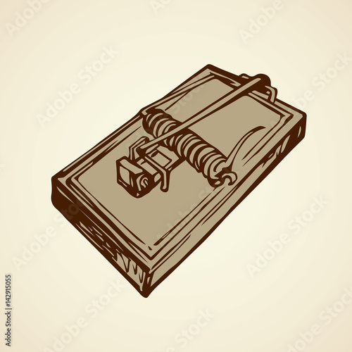 Vector drawing. Mouse trap
