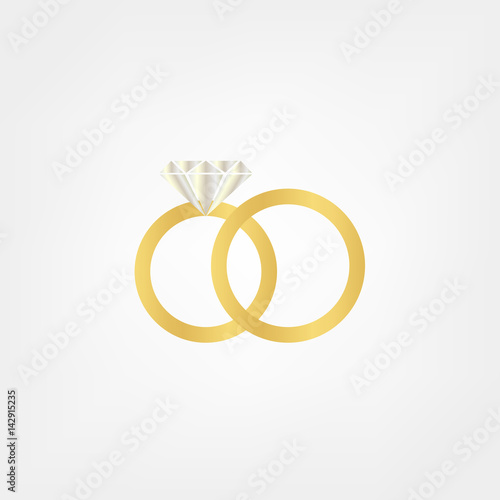Gold rings with diamond