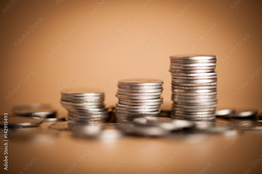 Saving money concept, money coin stack growing business Saving money concept, money coin stack growing business