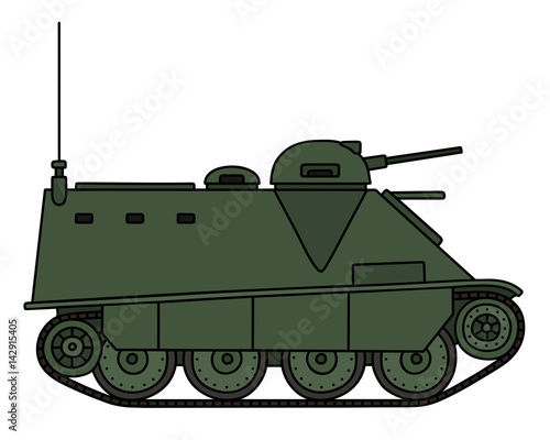 Old green armored tracked vehicle