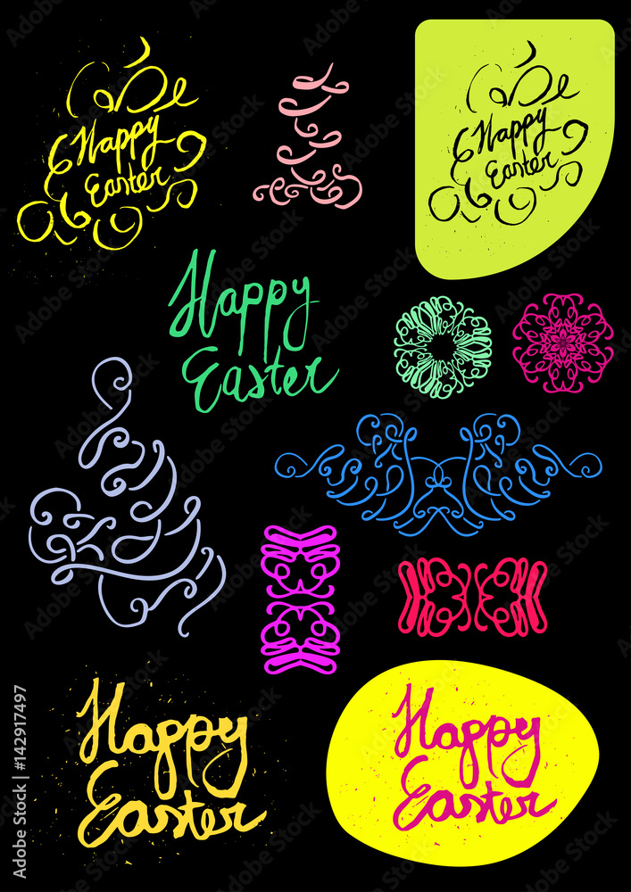 Naklejka premium Happy Easter hand lettering