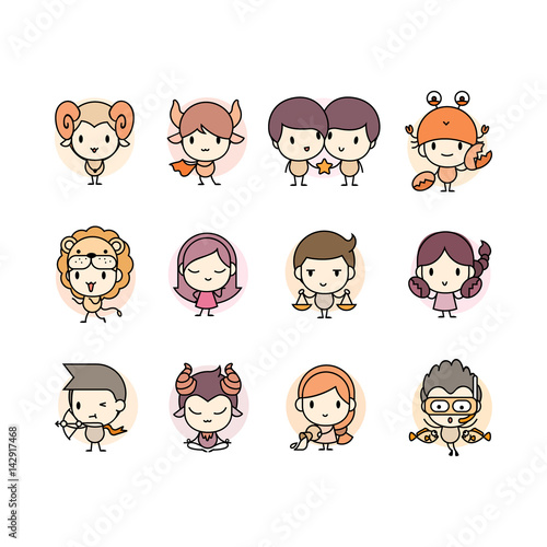 12 cute zodiac cartoon