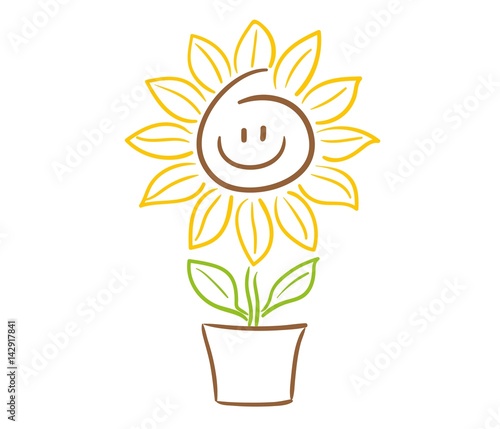 Fototapeta Naklejka Na Ścianę i Meble -  Sonnenblume Smiley Gesicht