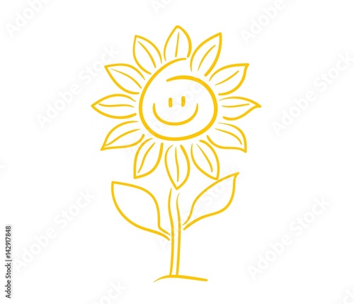 Fototapeta Naklejka Na Ścianę i Meble -  Sonnenblume Smiley Gesicht