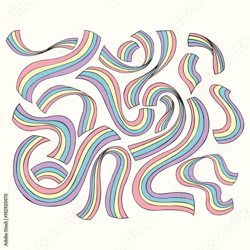 Colorful ribbons. Vector set for design