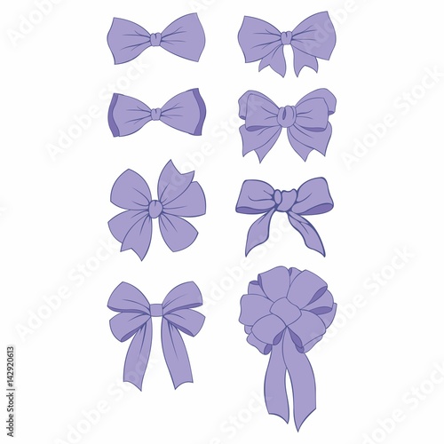 Bow. Vector bows collection for design and decoration © Elonalaff