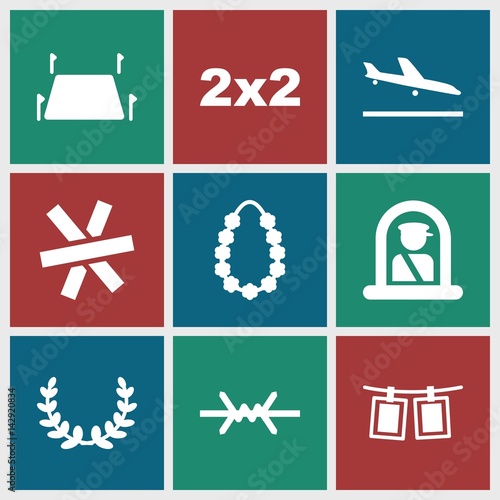 Set of 9 border filled icons