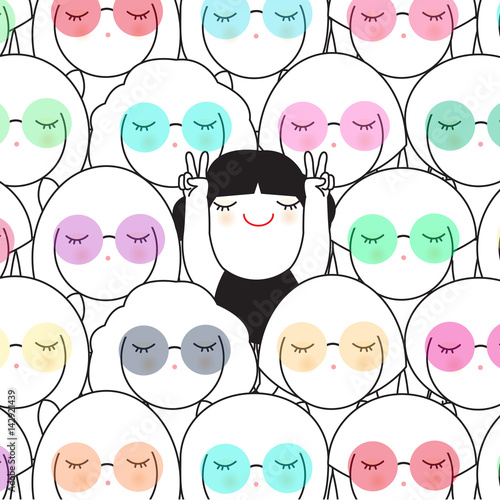 Be Yourself AnDare To Be Different Concept Card Character illustration