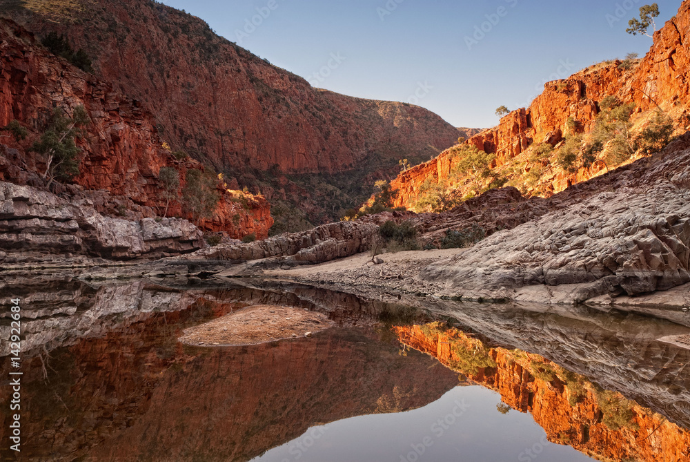 Ormiston Gorge waterhole in the West MacDonnell National Park, Australia Northern Territory