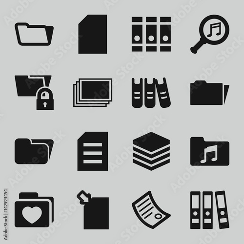 Set of 16 folder filled icons