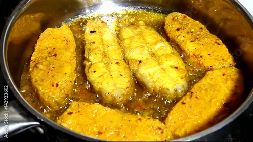 Sizzling Indian Fried Fish marinated in Indian spices
